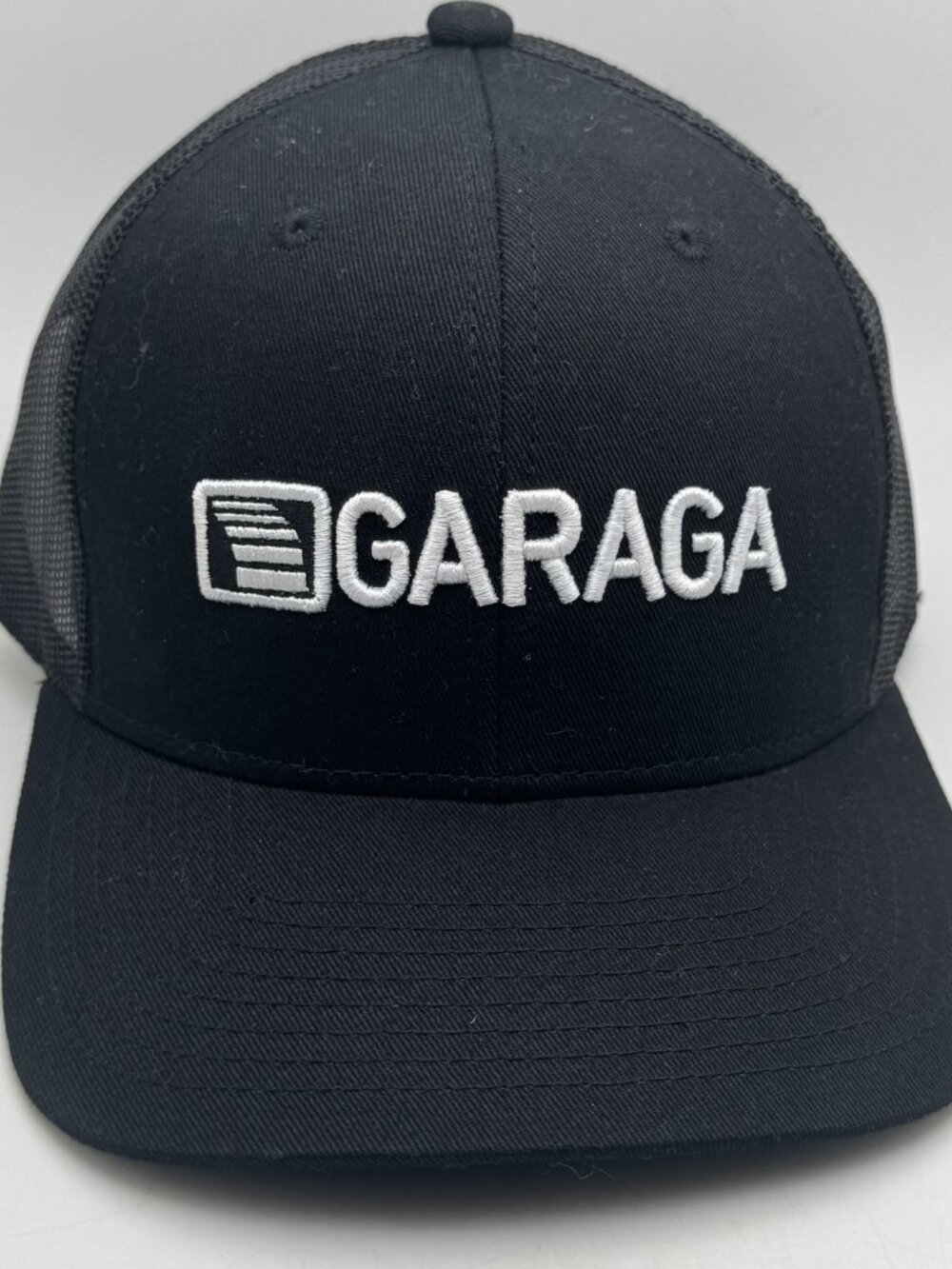 AJM International GARAGA Trucker Hat Logo Black Mesh Snapback Baseball Cap